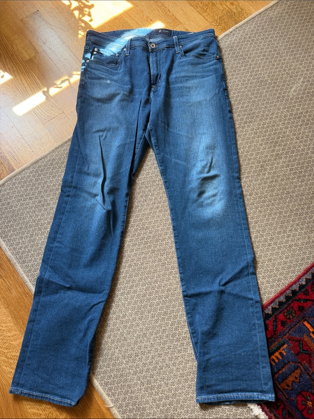 AG Everett Men's Dark Blue Straight-Leg Jeans 36x34